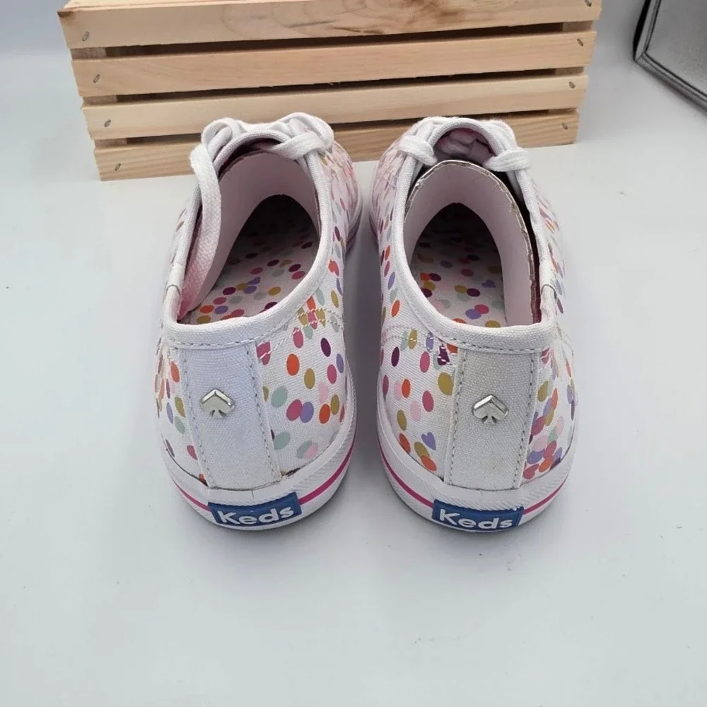 Keds x Kate Spade Kickstart Women 7 Multi Confetti Heart Canvas Sneakers WF60967